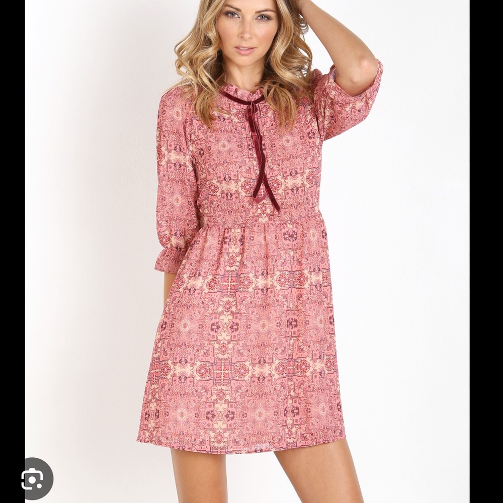 For love and lemons Geneva babydoll mini dress with bow